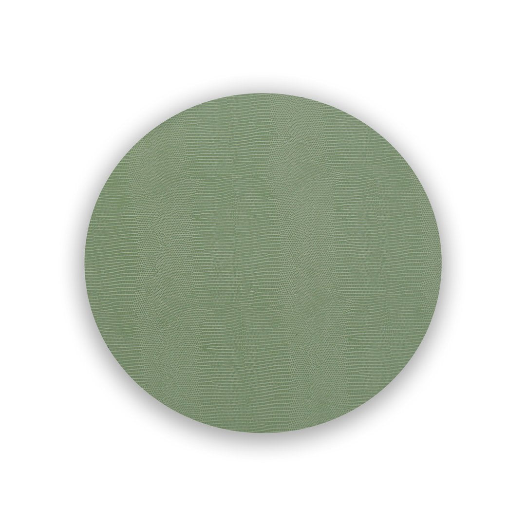 VIDA Snakeskin Reversible Round Placemats | Set of 4 | Green & Gray