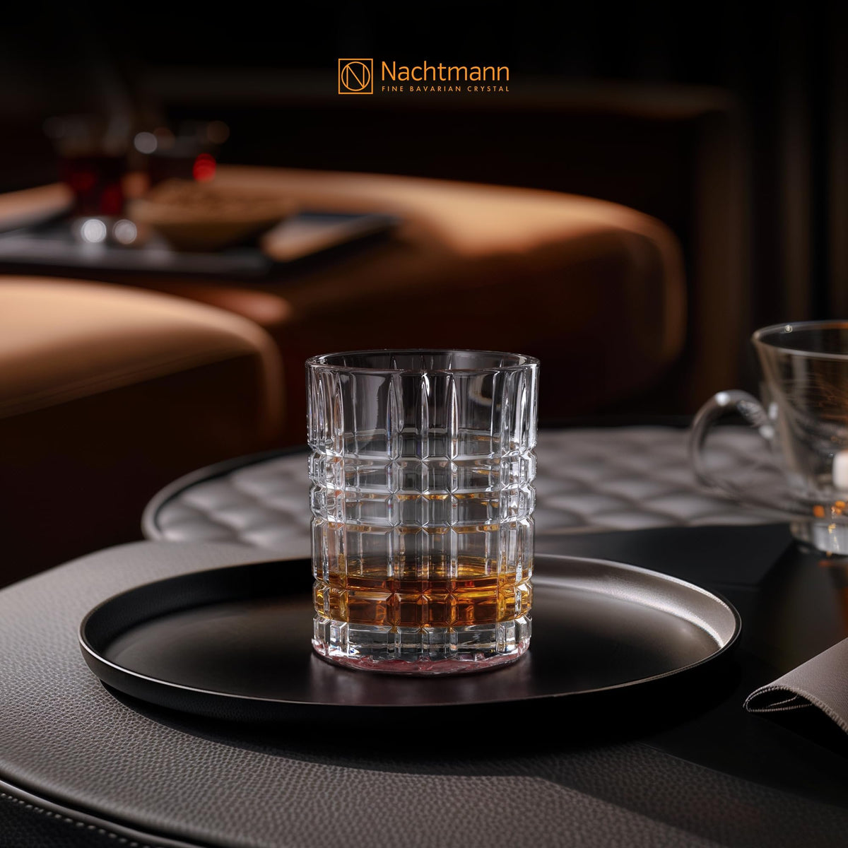 Nachtmann Square Whiskey Crystal Glasses Double Old Fashioned | Set of 4