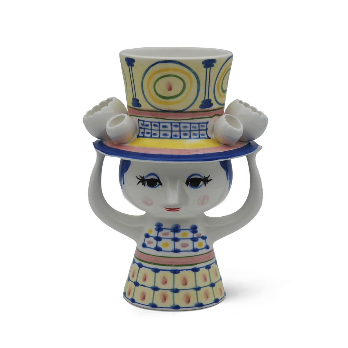Bjørn Wiinblad Lady with Hat Vase in Blue