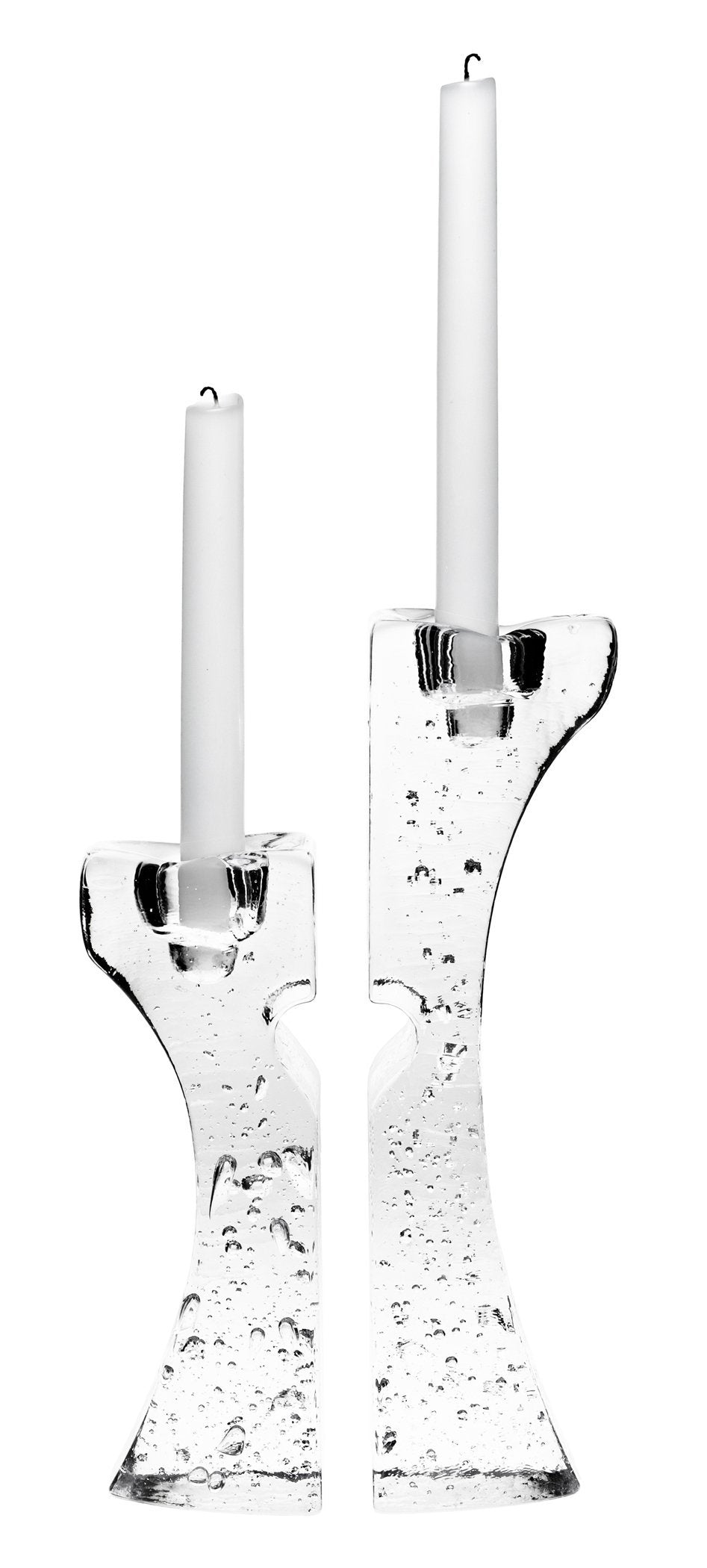 Kosta Boda Connect Crystal Candlesticks Pair Heart Decor