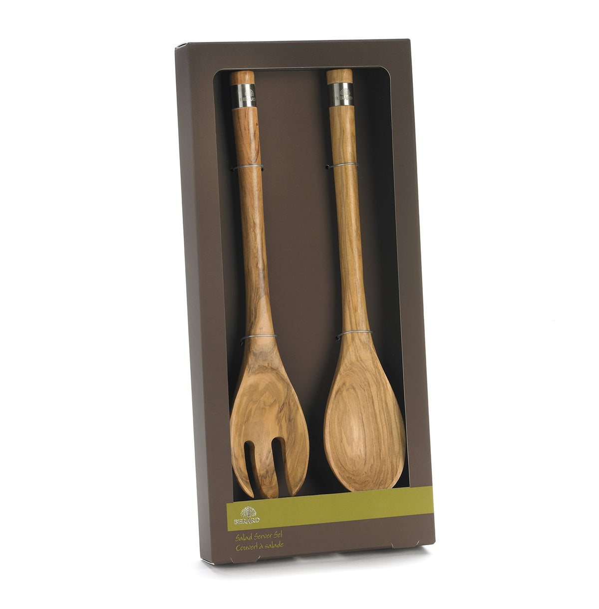 Berard Acero Salad Server Set in Olive-Wood