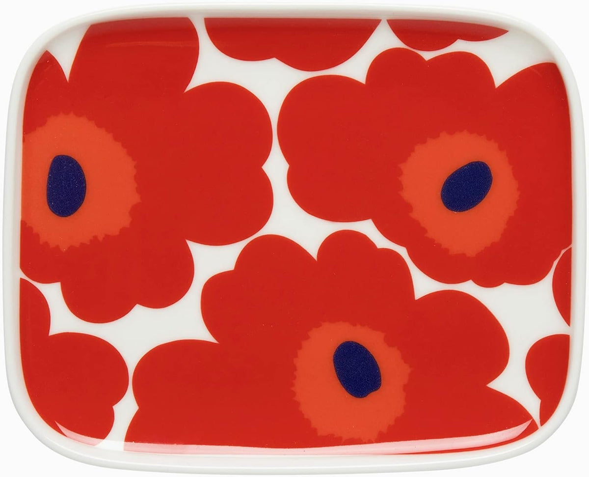 Oiva Unikko Rectangular Small Plate | Red Poppy Design