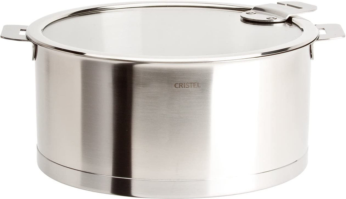 Cristel Strate Stainless Steel Stewpan with Glass Lid — XL 5.5 Qt