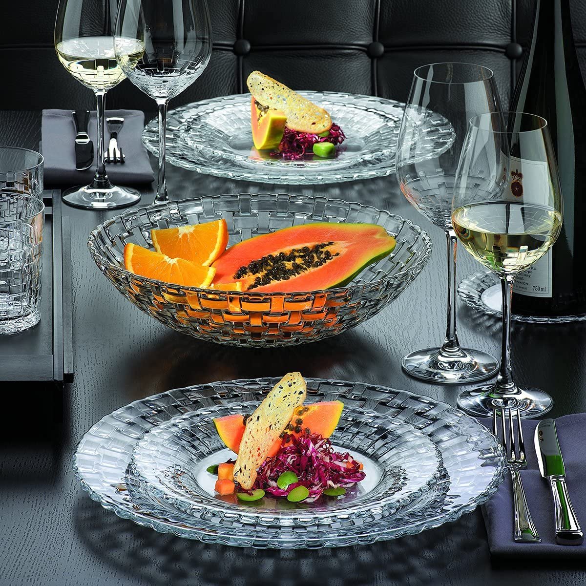 Nachtmann Bossa Nova Crystal Dinner & Dessert Plates | Set of 2
