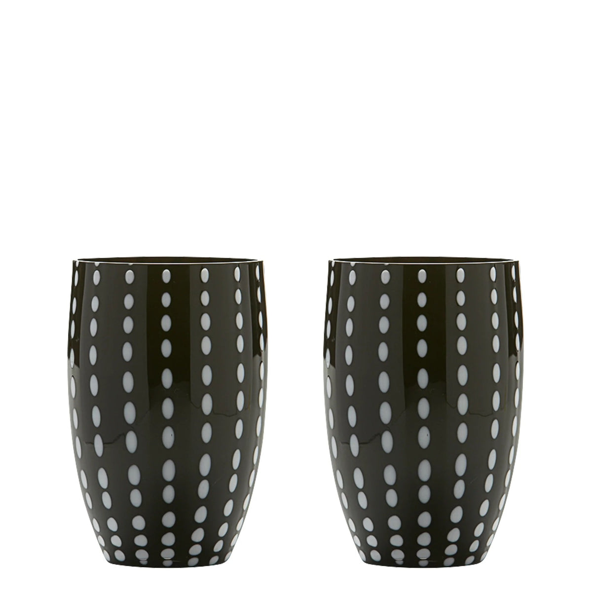 Zafferano Perle Glass Tumblers (10.8oz) | Set of 2 black
