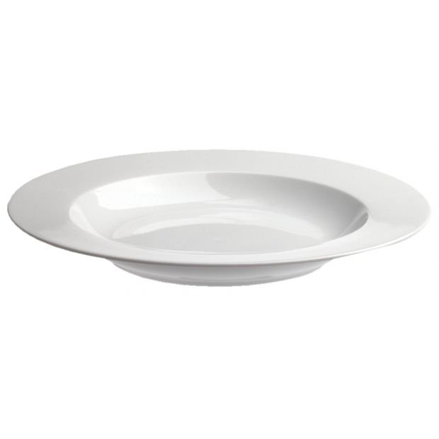 Grands Classiques Alaska Large Soup Plate in White Porcelain | Set of 2 | 11.75"