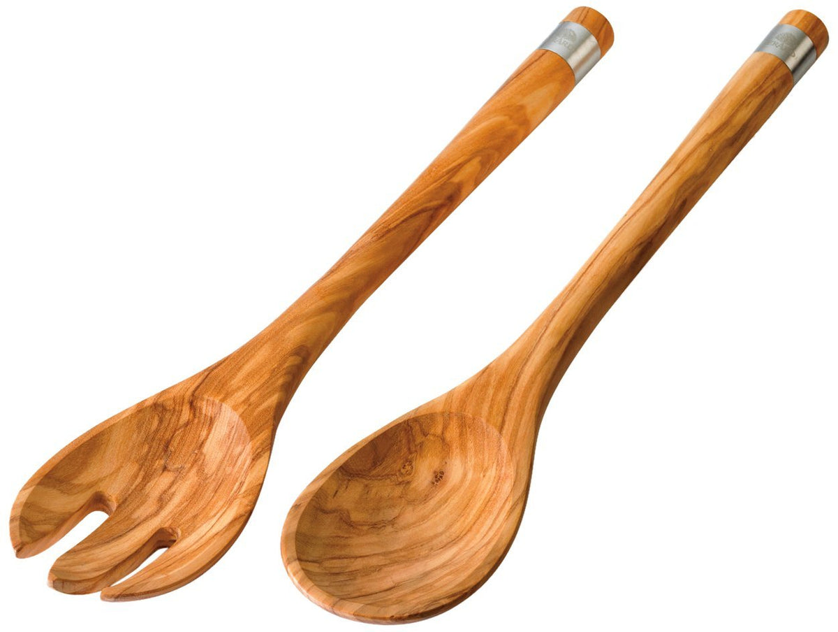 Berard Acero Salad Server Set in Olive-Wood