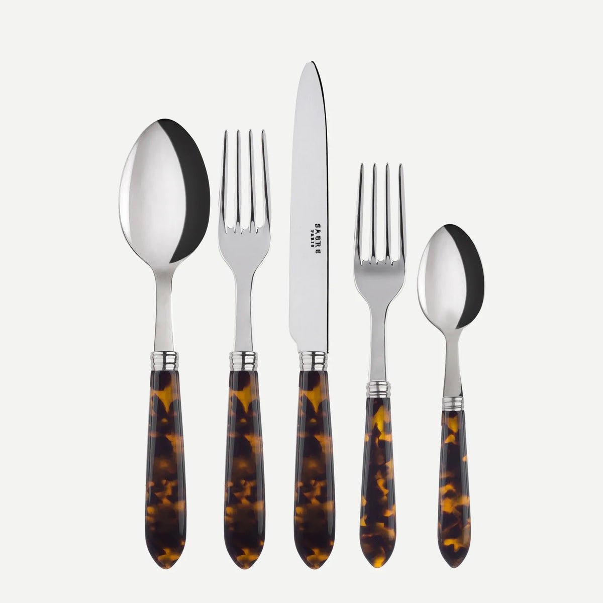 Tortoise (Tortue) Flatware Set 5 Piece Place Setting | Shiny Tortoise