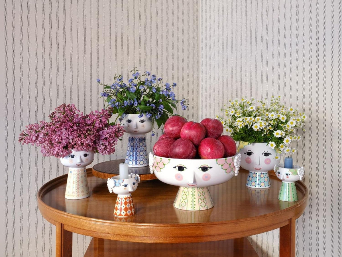 Bjørn Wiinblad Eva Bowl on Porcelain Stand in Soft Pink