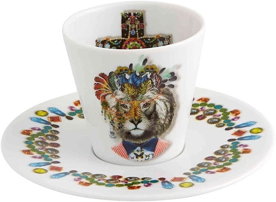Christian Lacroix Love Who You Want Espresso Cups and Saucers | Gift Set of 4