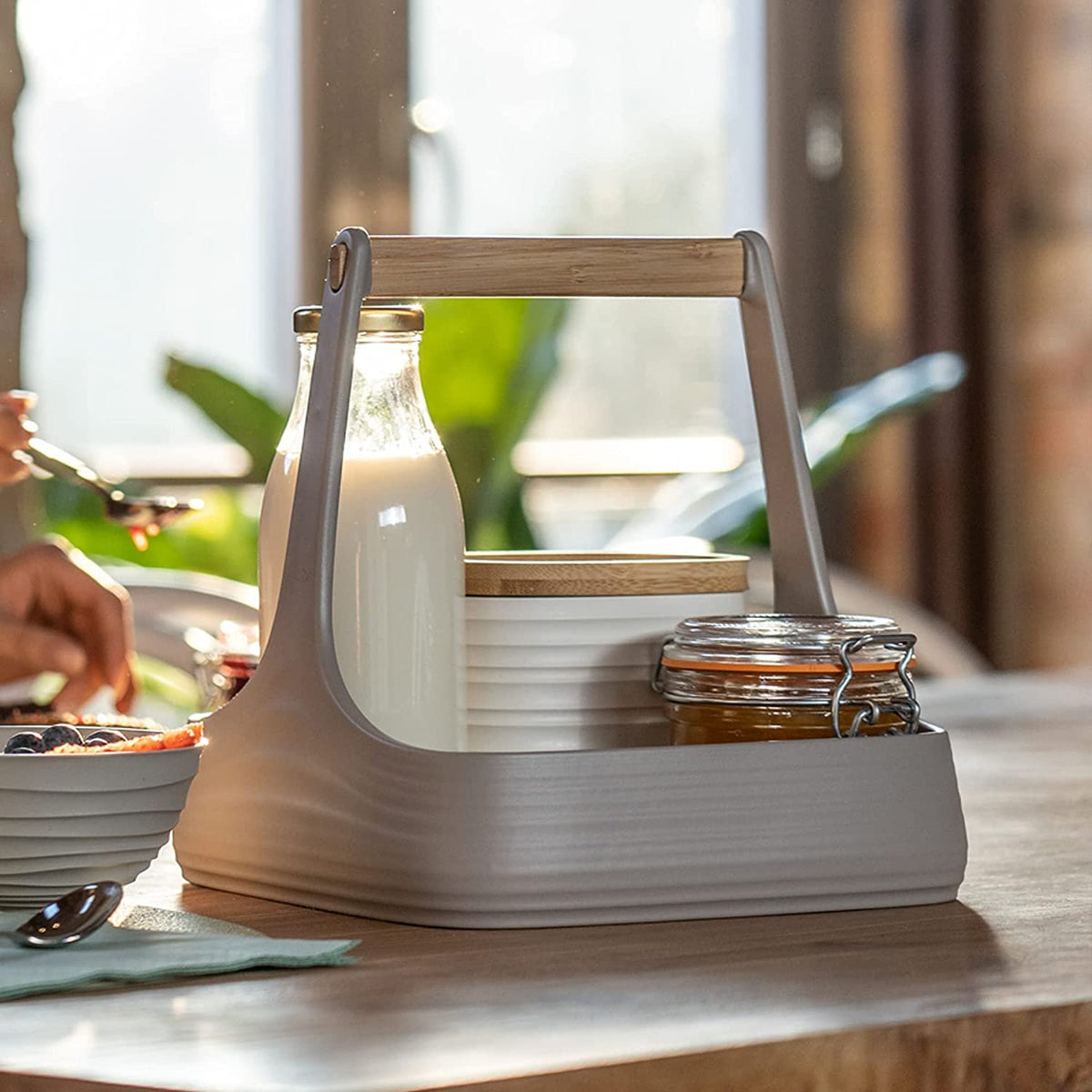 Guzzini Table Caddy Organizer All-Together Outdoor & Indoor  | Milk White