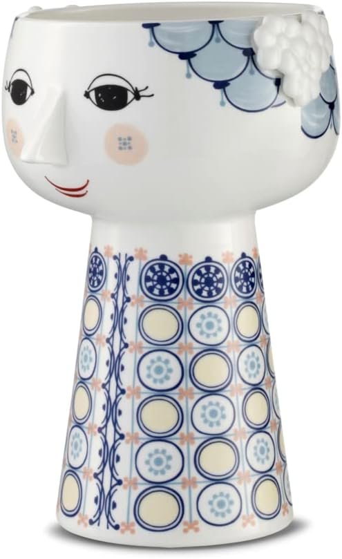 Bjørn Wiinblad Eva Porcelain Vase in Dark Blue