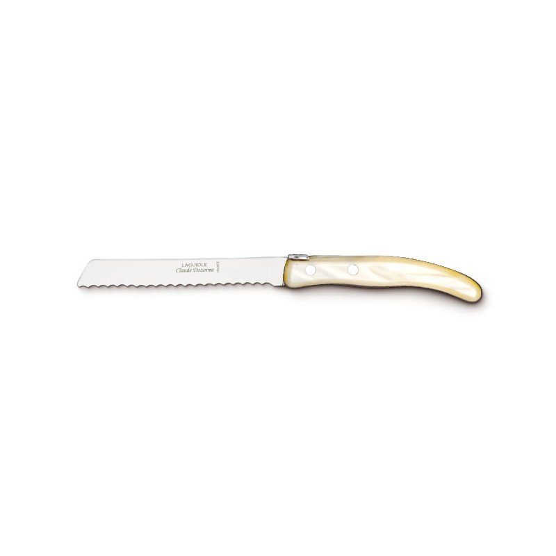Laguiole Berlingot Le Petite Cuisine 4 Knives Set in Pearl Handle | Peeling, Paring, Serrate Bread & Tomato Knives