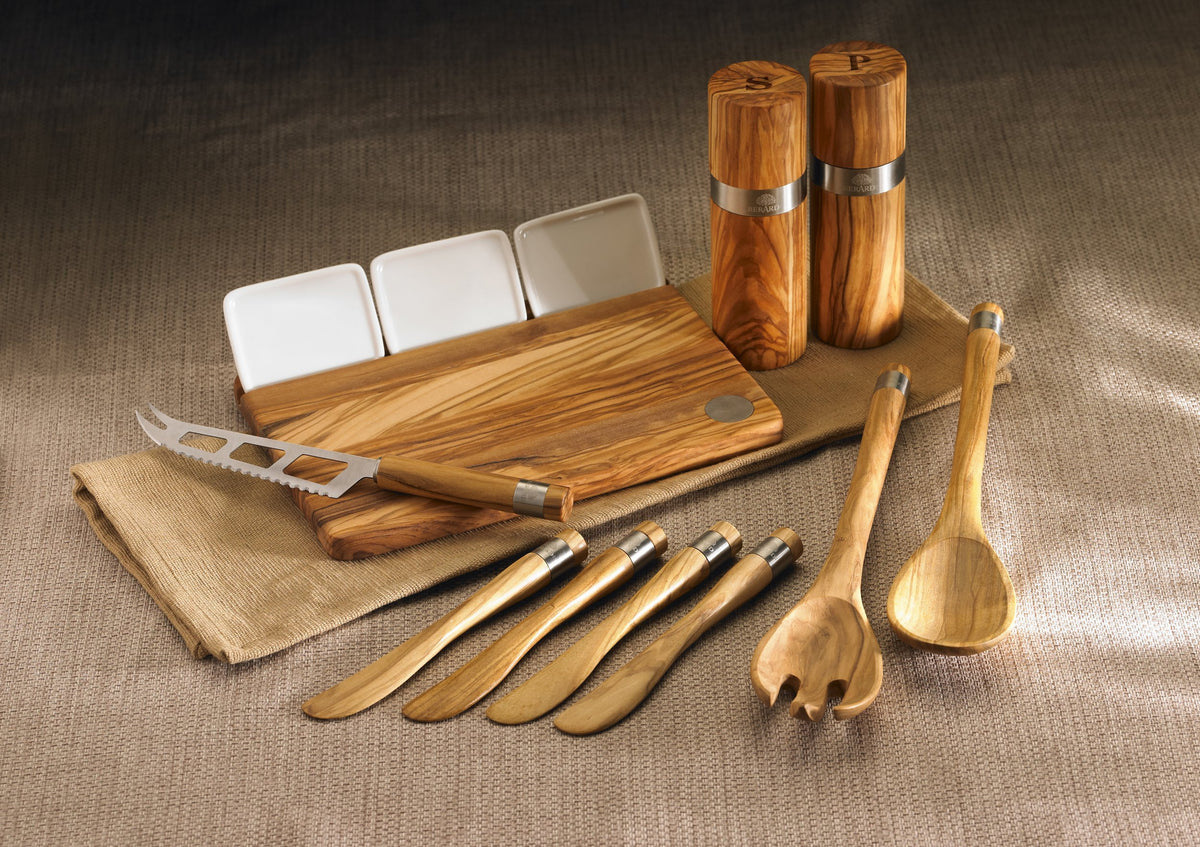 Berard Acero Salad Server Set in Olive-Wood