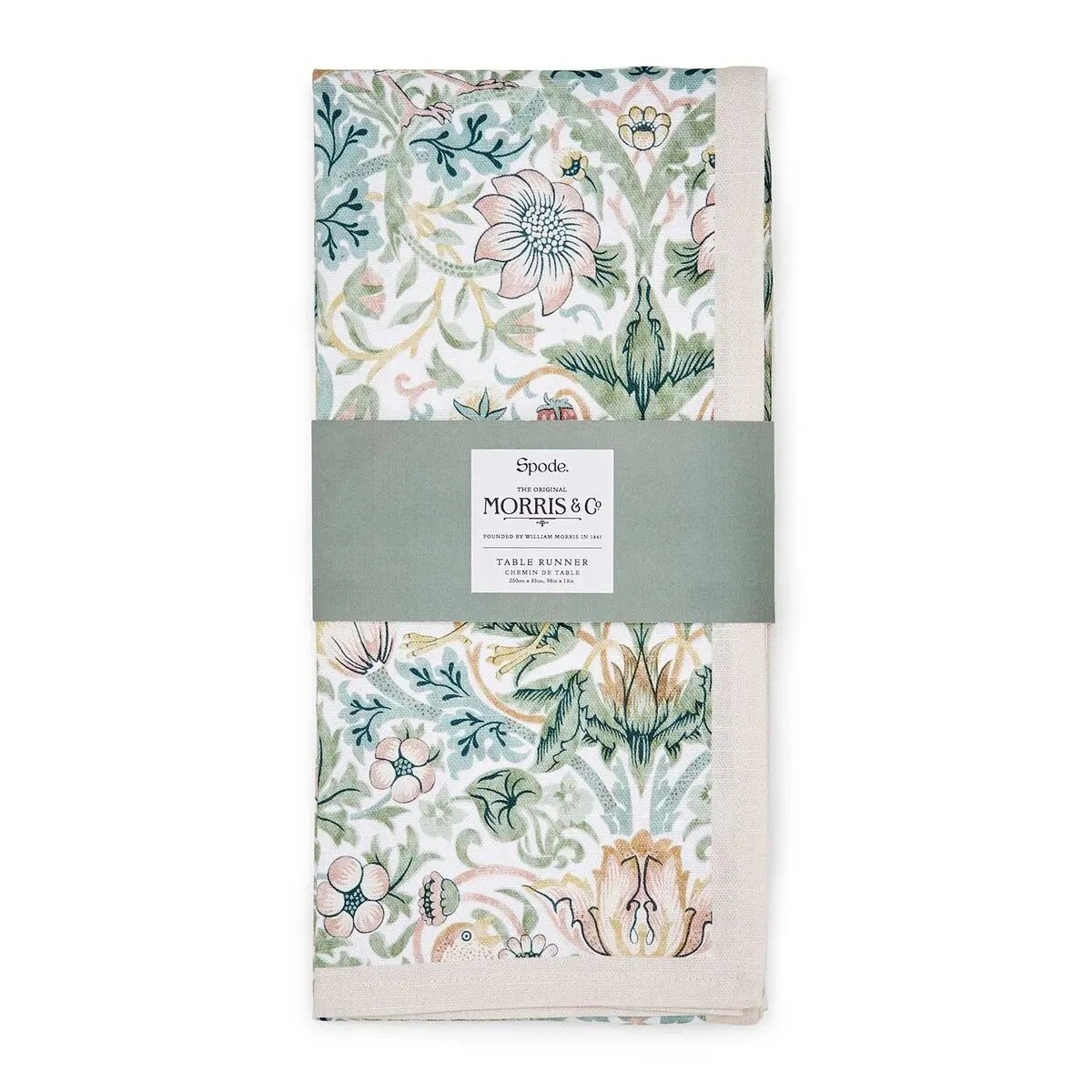Morris & Co. Strawberry-Thief Table Runner | 98.5" x 13.8"