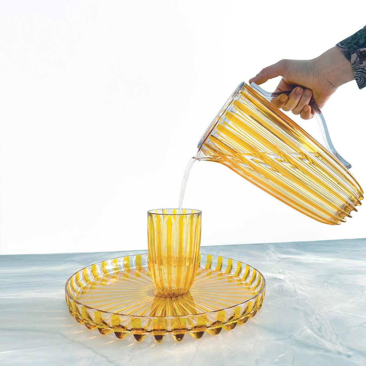 Dolcevita Outdoor Tall Tumblers | Set of 4 | Yellow Amber