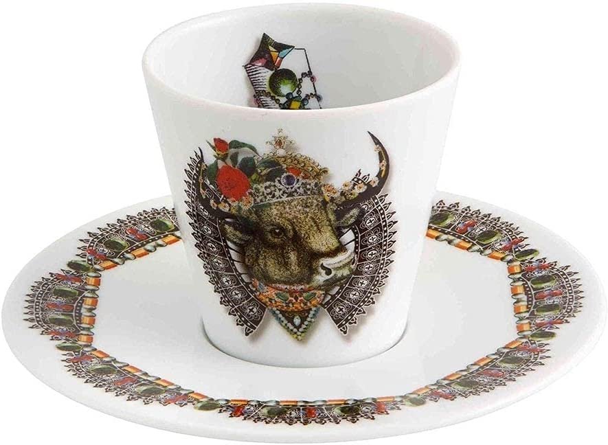 Christian Lacroix Love Who You Want Espresso Cups and Saucers | Gift Set of 4