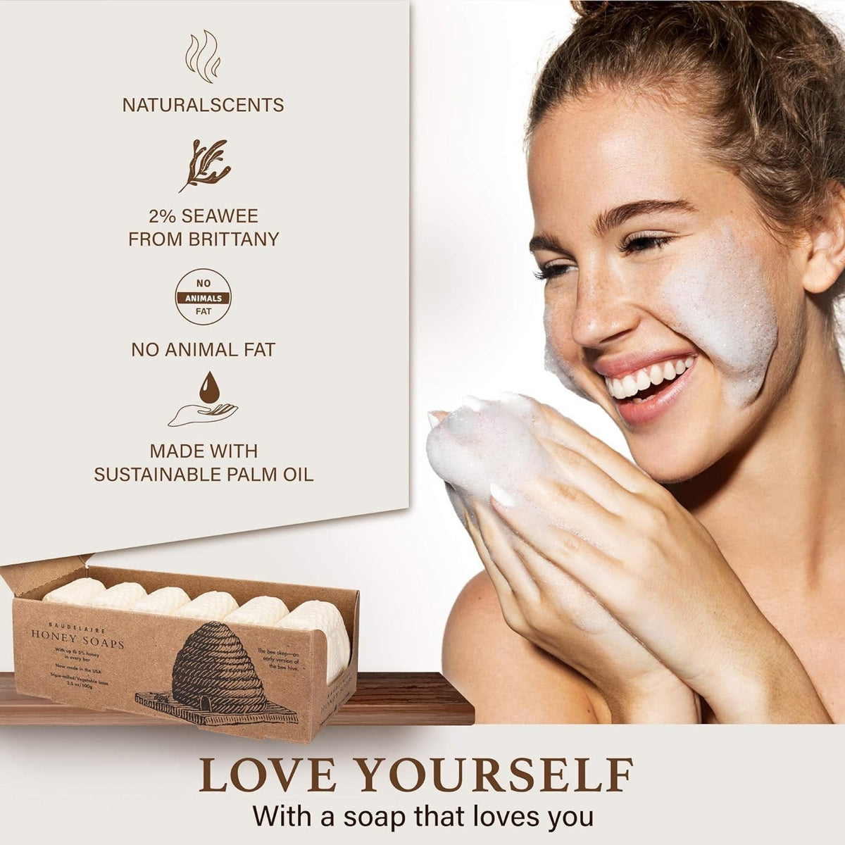 Baudelaire Moisturizing Honey Bar Soap Gift Set | Set of 6