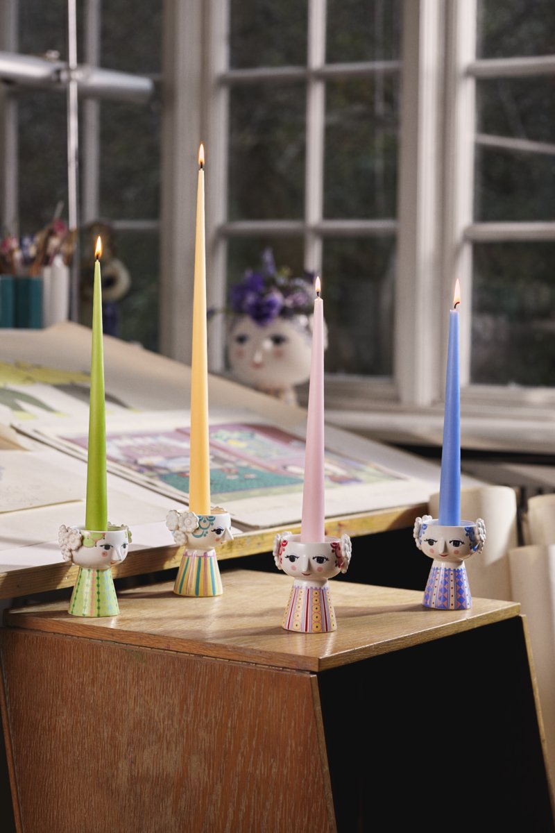 Bjørn Wiinblad Eva Lady with Hat Porcelain Candle Holder