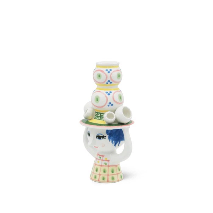 Bjørn Wiinblad Eva Lady with Hat Porcelain Candle Holder