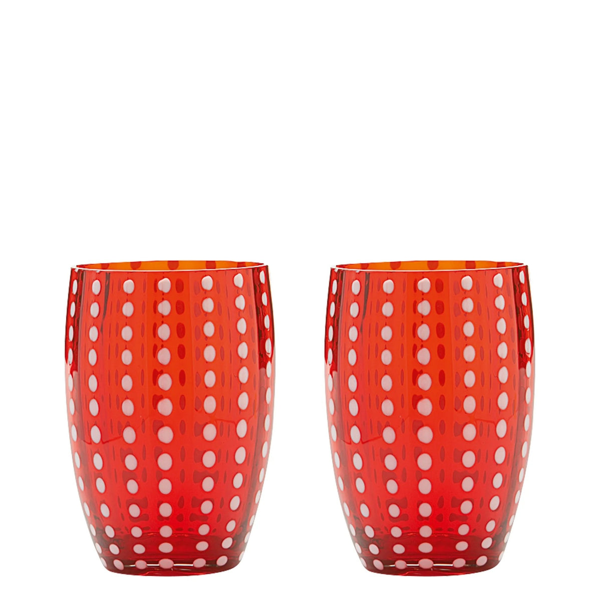 Zafferano Perle Glass Tumblers (10.8oz) | Set of 2 red