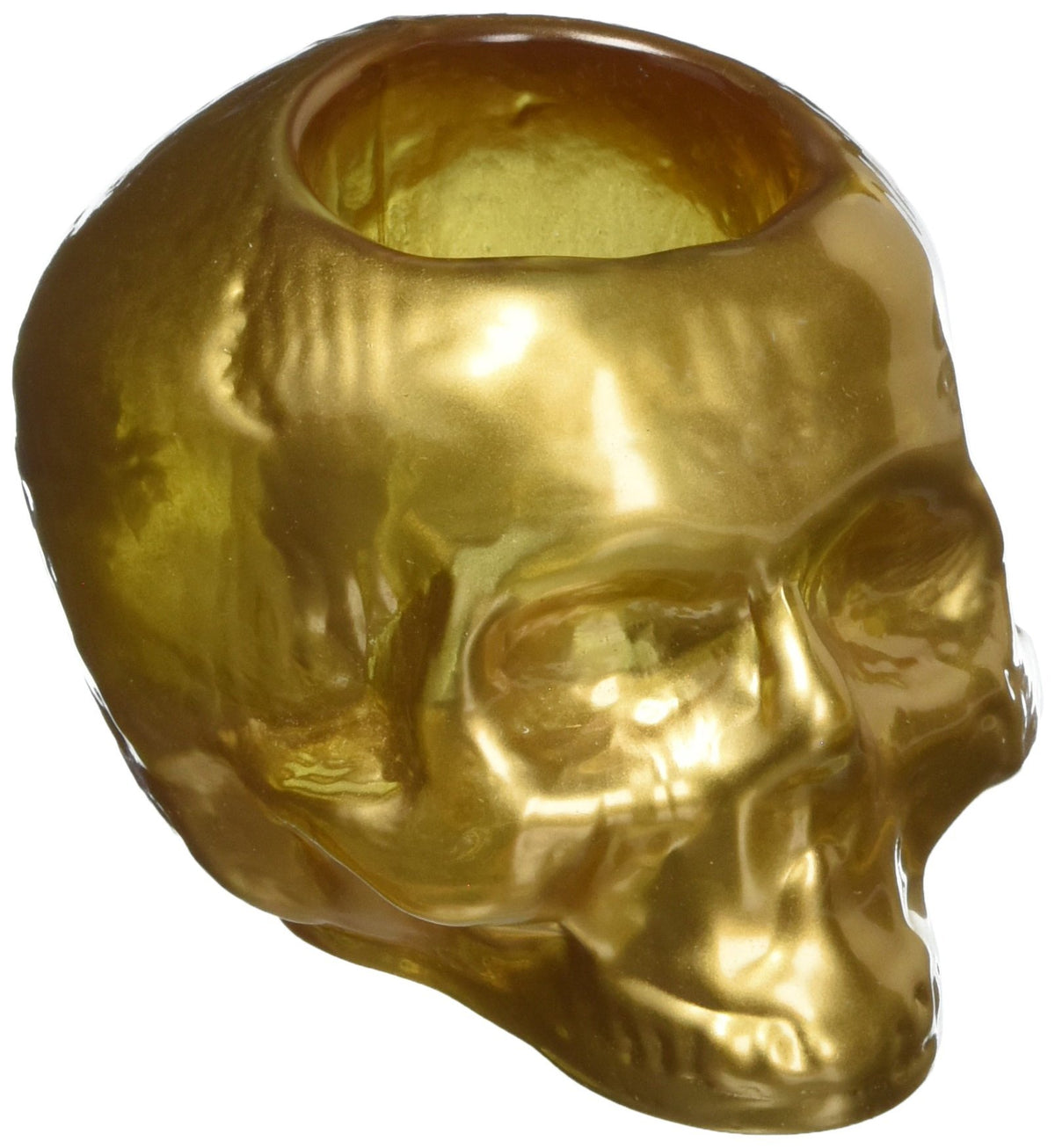 Kosta Boda Still Life Gold Votive — Skull Design by Ludvig Löfgren