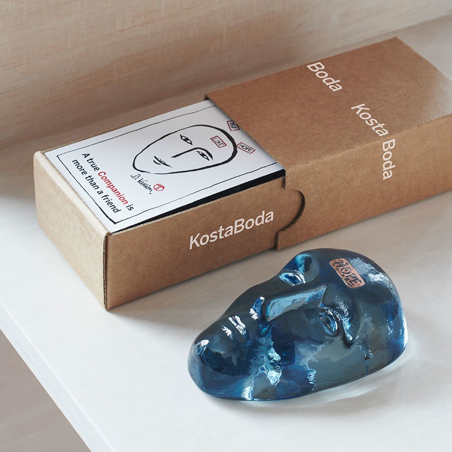 Kosta Boda Companion HOPE Glass Head Sculpture