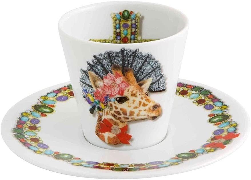 Christian Lacroix Love Who You Want Espresso Cups and Saucers | Gift Set of 4