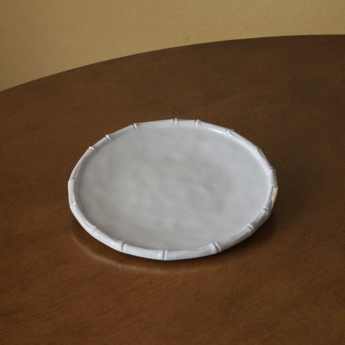 VIDA Bamboo Salad Plate in White Melamine | Set of 4
