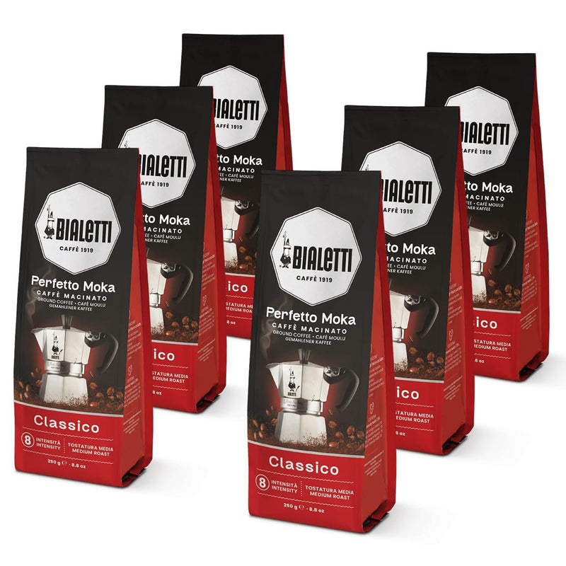 Bialetti Perfetto Moka Classico – Ground Coffee, Medium Roast, 250 g
