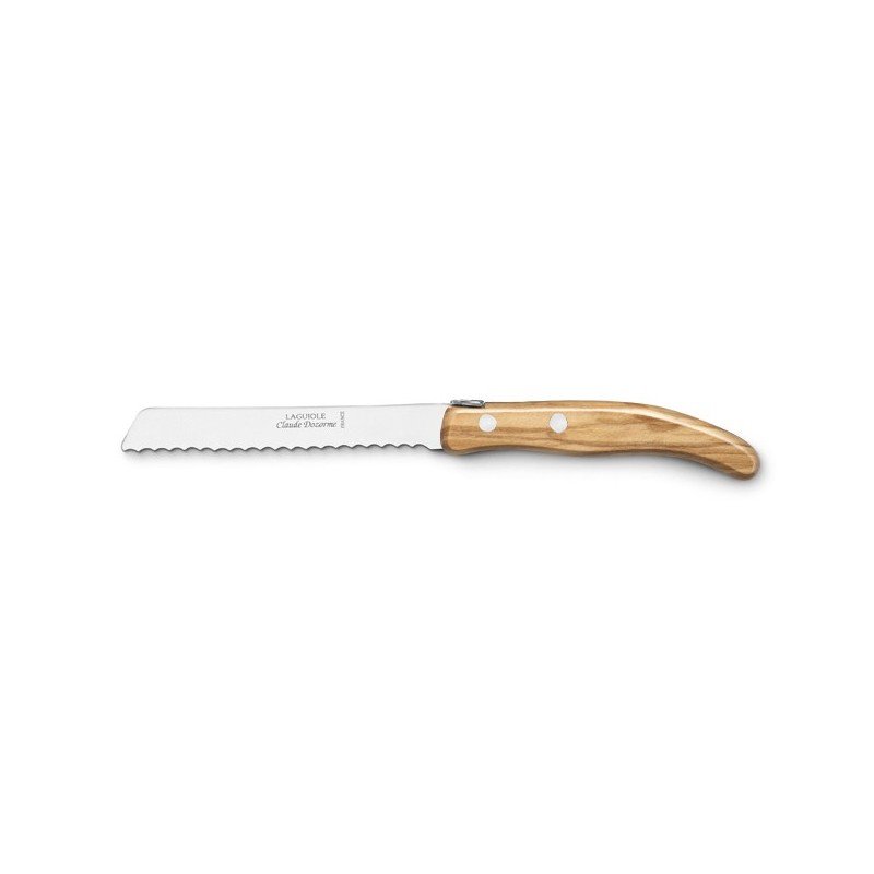 Laguiole Berlingot Le Petite Cuisine 4 Knives Set in Olive-Wood Handle | Peeling, Paring, Serrate Bread & Tomato Knives