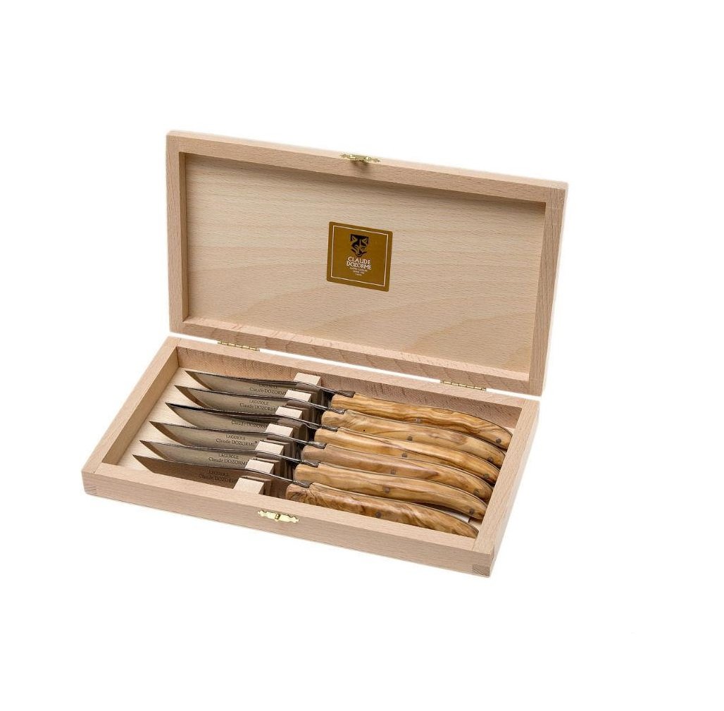 Berlingot Laguiole Steak Knives | Set of 6 | Olive-Wood Handle