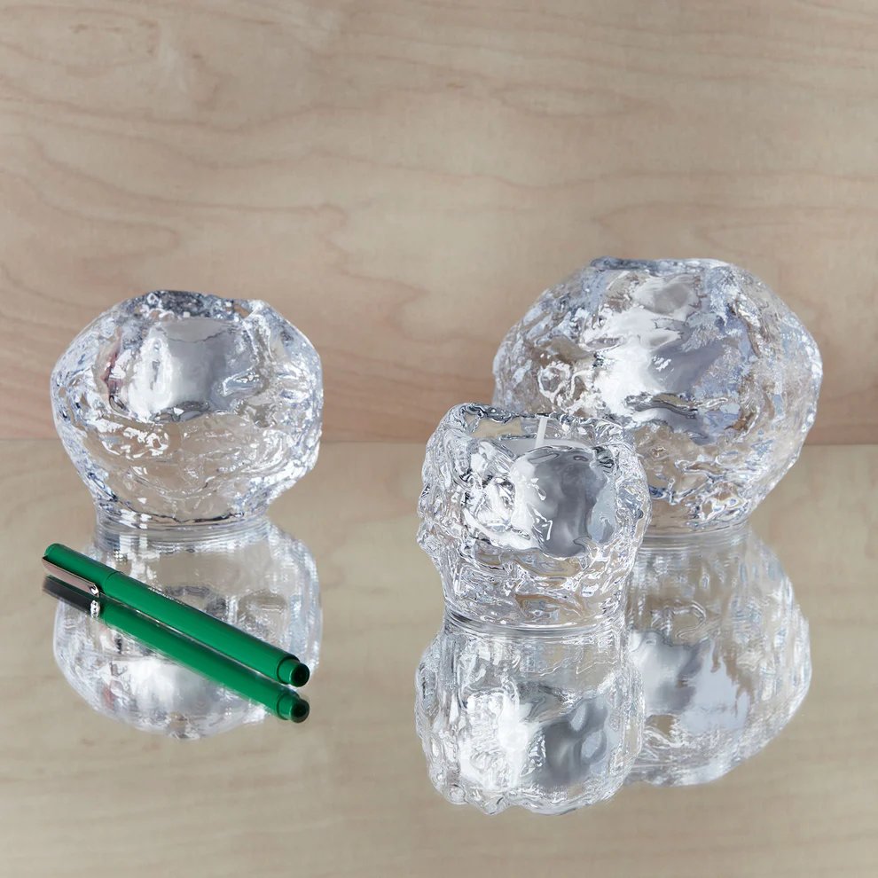 Kosta Boda Snowball Glass Votive Candle Holder