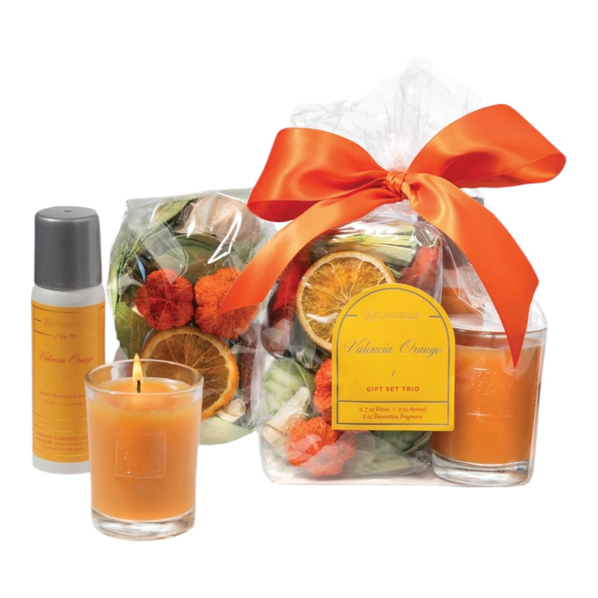 Gift Set Trio with Candle, Potpourri & Refresher Oil | Valencia Orange