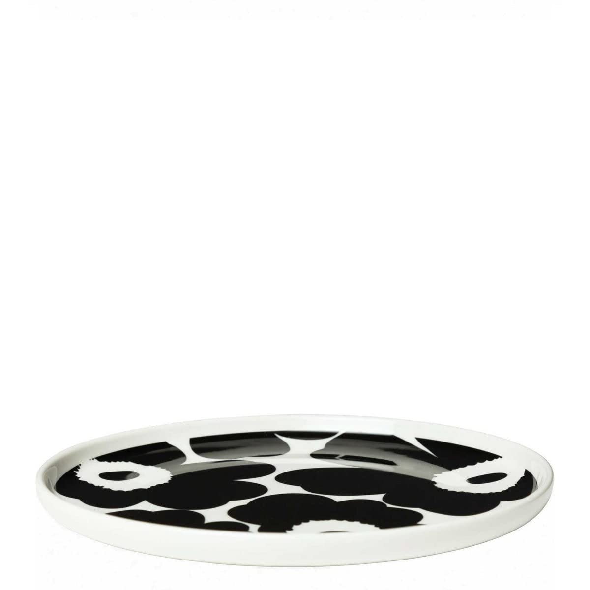 Oiva Unikko Salad Plate | Black & White Poppy Design