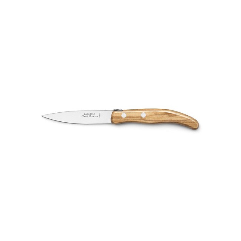 Laguiole Berlingot Le Petite Cuisine 4 Knives Set in Olive-Wood Handle | Peeling, Paring, Serrate Bread & Tomato Knives