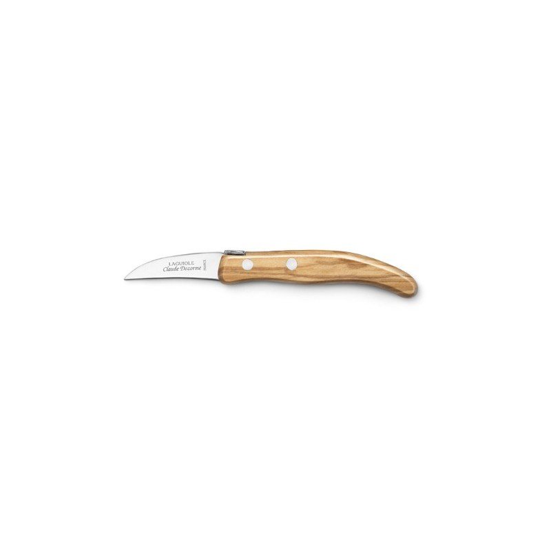 Laguiole Berlingot Le Petite Cuisine 4 Knives Set in Olive-Wood Handle | Peeling, Paring, Serrate Bread & Tomato Knives