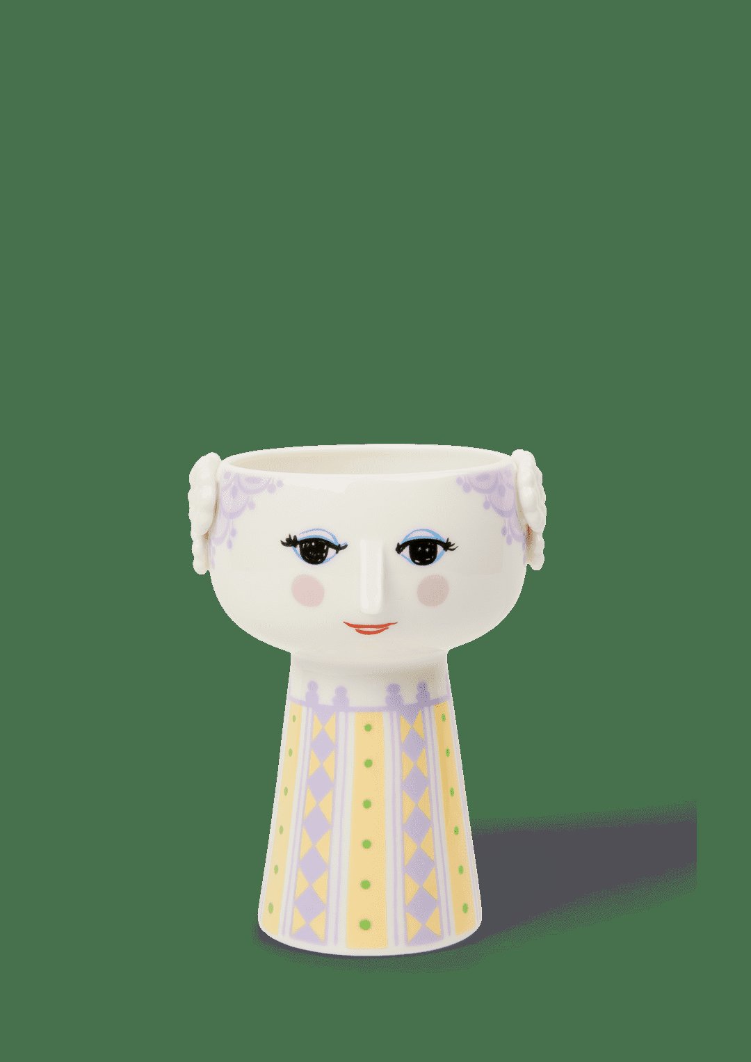 Bjørn Wiinblad Eva Porcelain Vase in  Lavender & Yellow