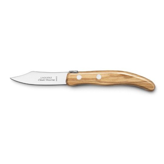 Laguiole Berlingot Le Petite Cuisine 4 Knives Set in Olive-Wood Handle | Peeling, Paring, Serrate Bread & Tomato Knives