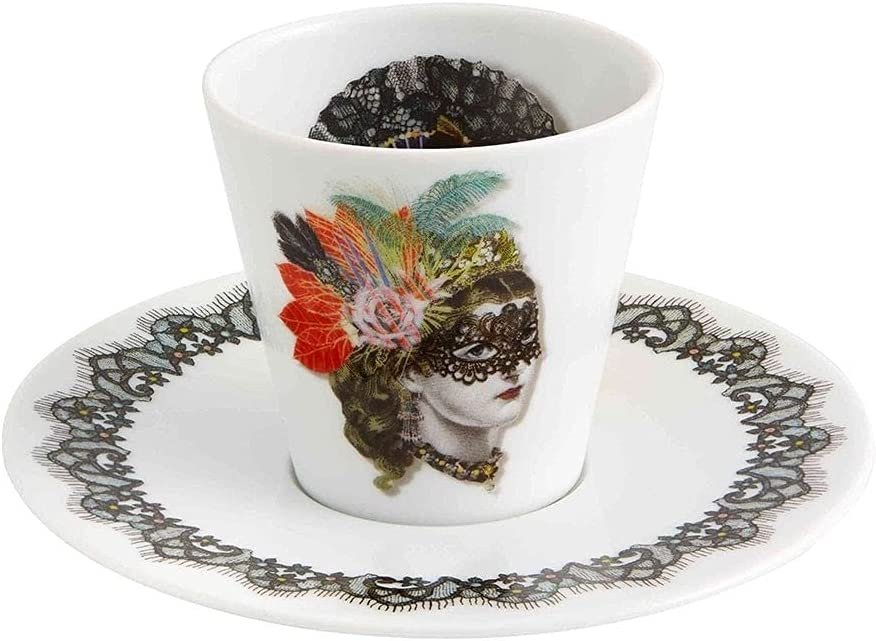 Christian Lacroix Love Who You Want Espresso Cups and Saucers | Gift Set of 4