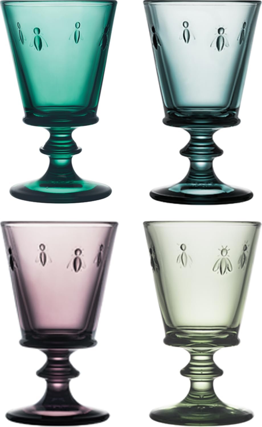 La Rochere Bee Wine Glass Goblet Colorful  | Set of 4