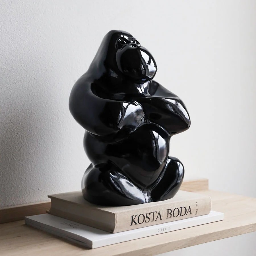 Kosta Boda Gabba Gabba Hey – Black Gorilla Sculpture by Ludvig Löfgren