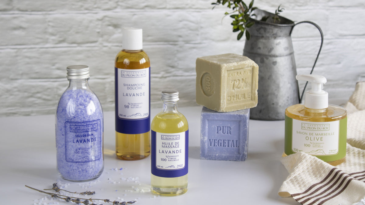 Lavender Coffret Body Care Gift Set | Shower Gel, Body Milk and Bar Soap | Lavander Essential Oil