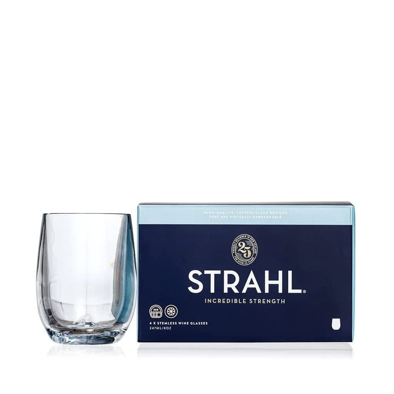 Strahl Unbreakable Stemless Osteria Bordeaux Wine Glass | Set of 4