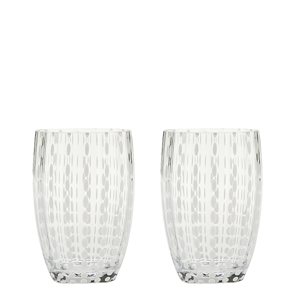 Zafferano Perle Glass Tumblers (10.8oz) | Set of 2 clear