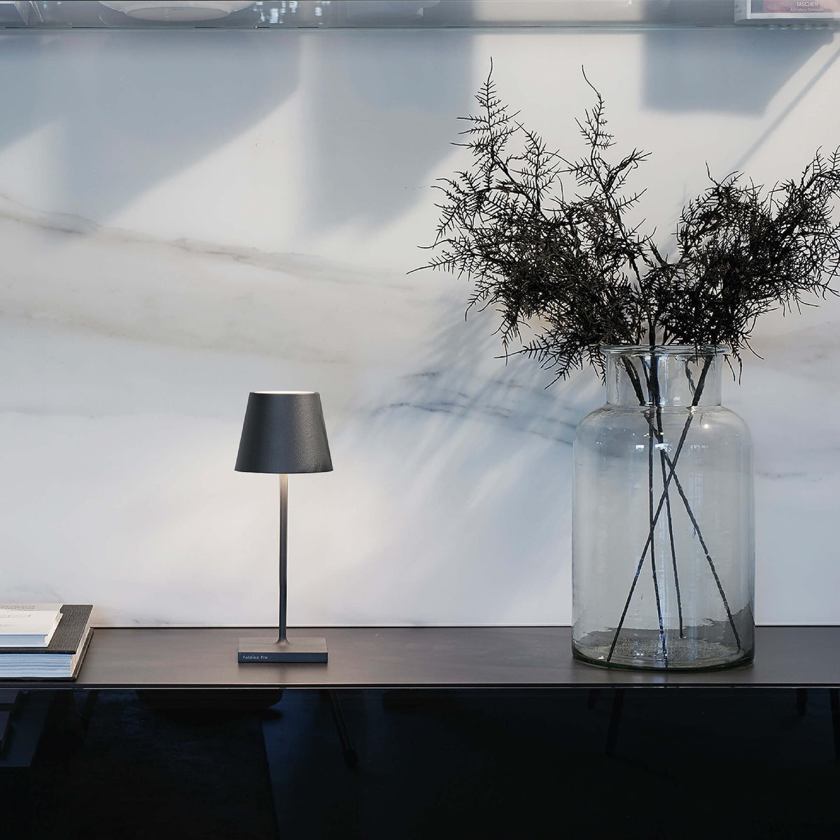 Zafferano Poldina Pro Mini Dimmable LED Table lamp in Aluminum | Indoor & Outdoor