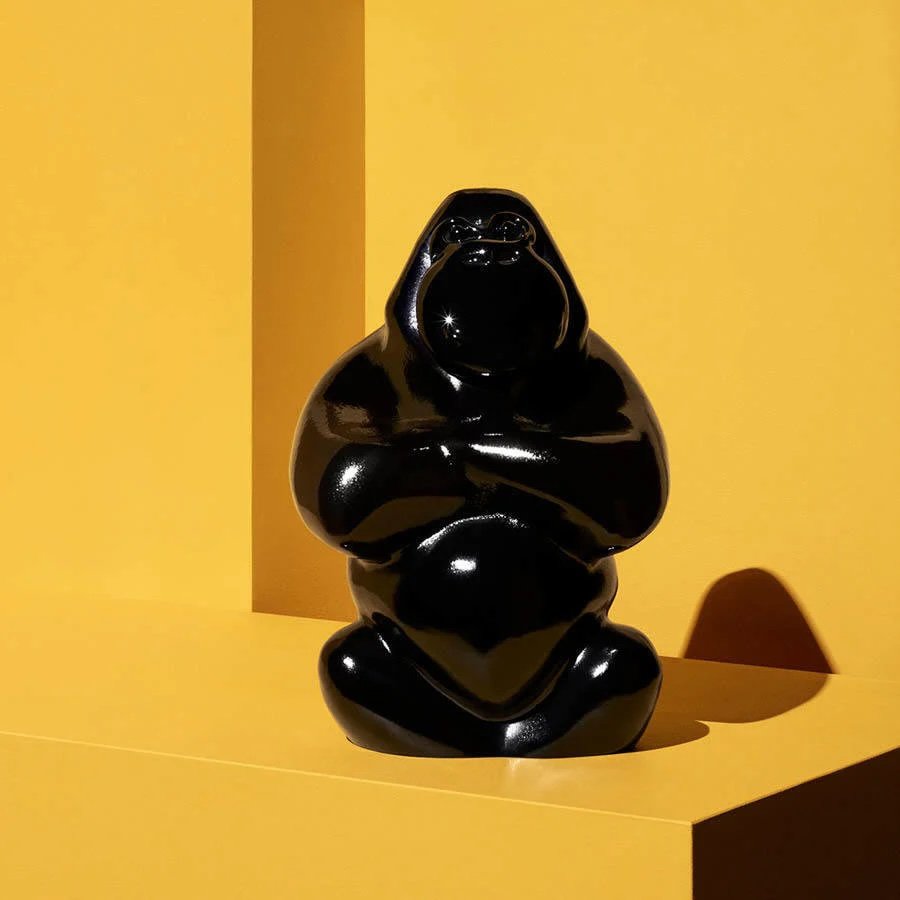 Kosta Boda Gabba Gabba Hey – Black Gorilla Sculpture by Ludvig Löfgren
