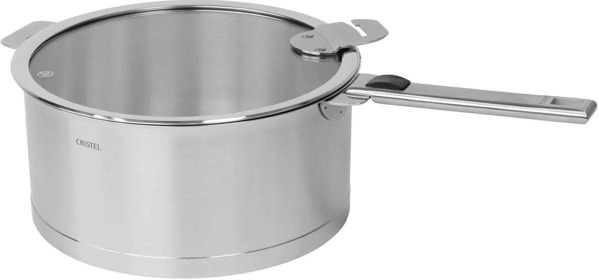 Cristel Strate Stainless Steel Stewpan with Glass Lid — XL 5.5 Qt