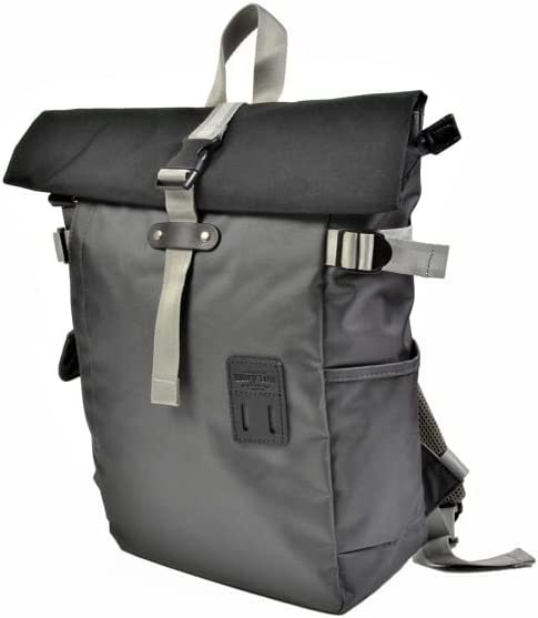 Harvest Label 2-Tone Rolltop Backpack Casual Sports Everyday Outdoor Daypack Gun-Metal