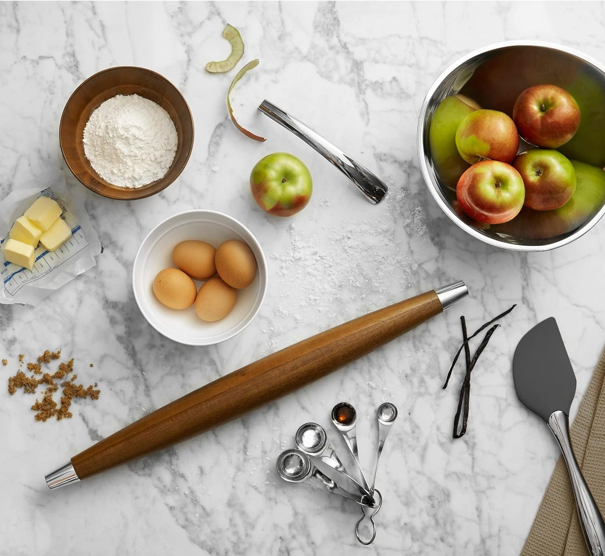 Nambe Twist 4 Piece Measuring Spoons Set in Stainless Steel
